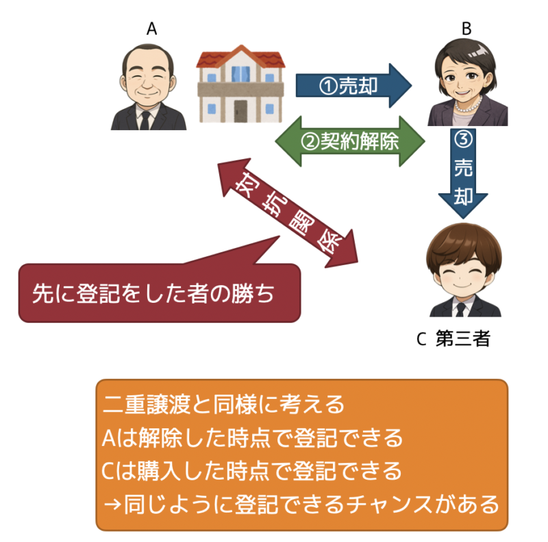 解除後と登記