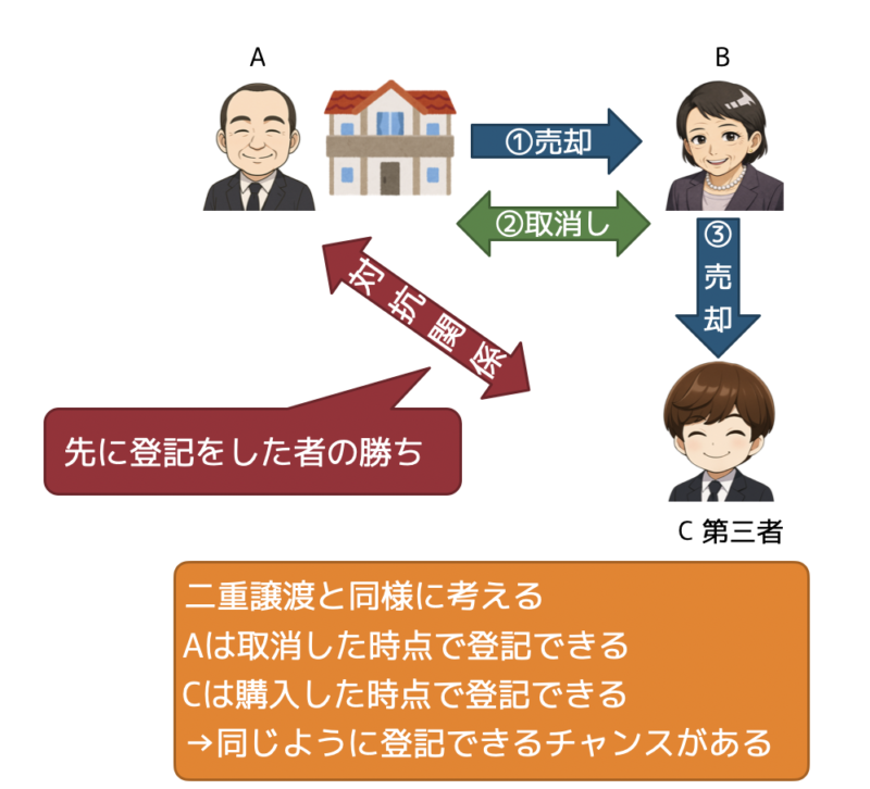 取消後と登記