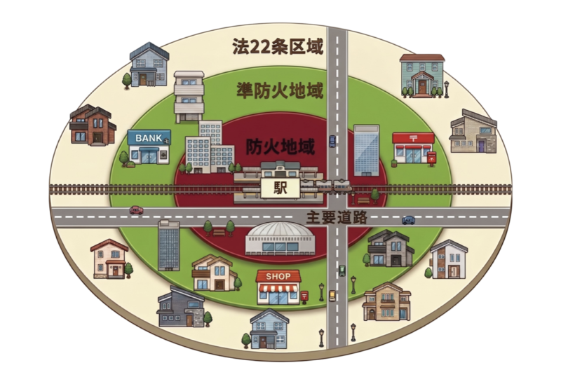 防火地域と準防火地域